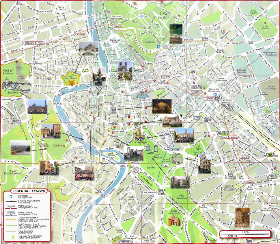 tourist karte rome